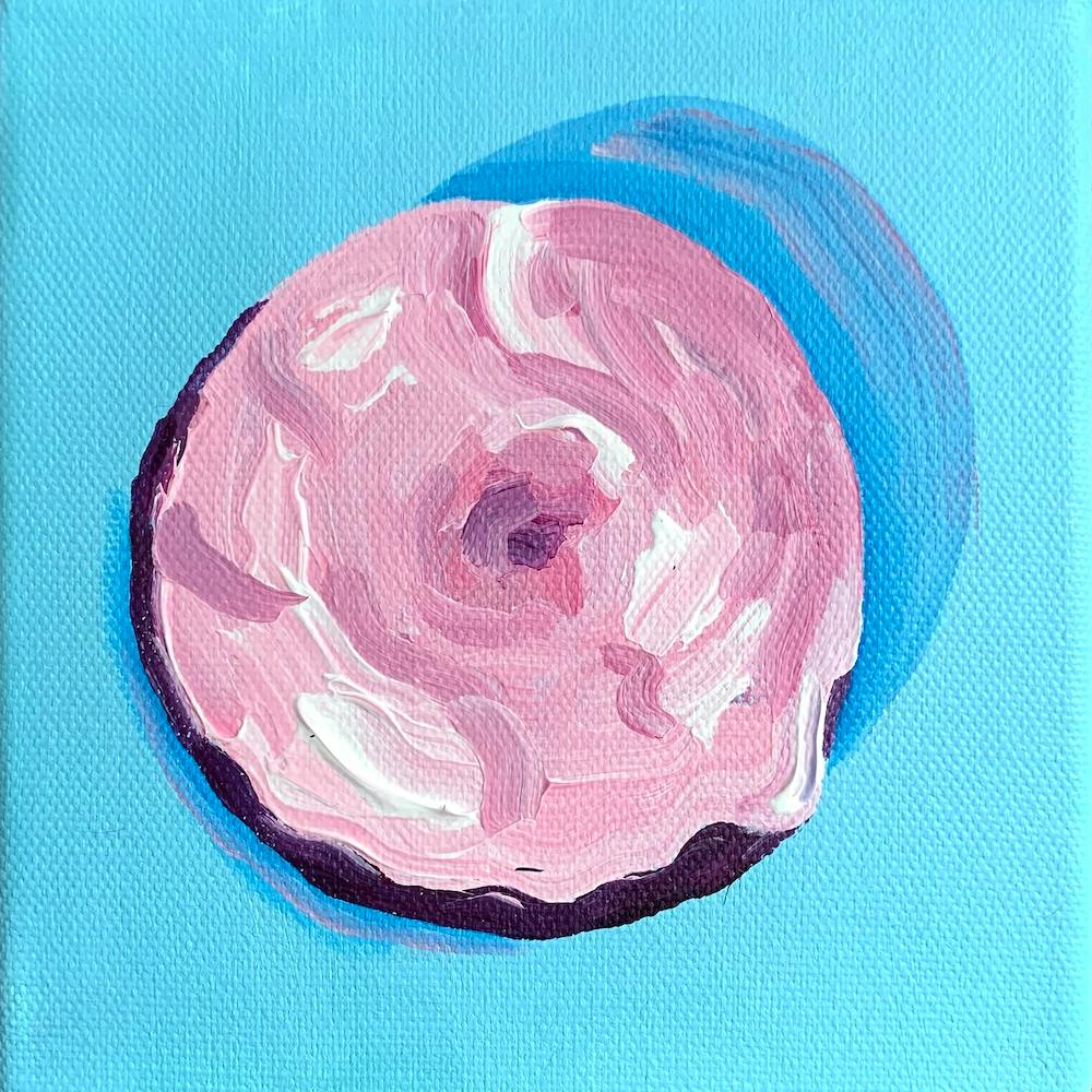 Pink Frosted Donut Square