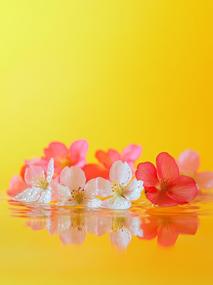 Cherry Blossoms On Water