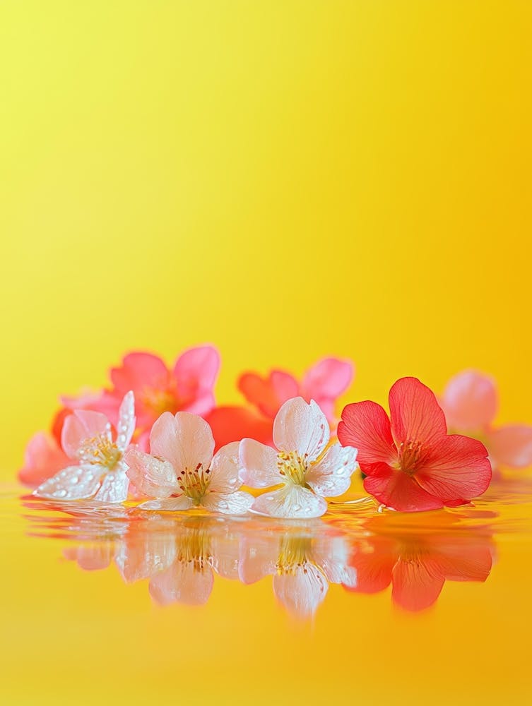Cherry Blossoms On Water