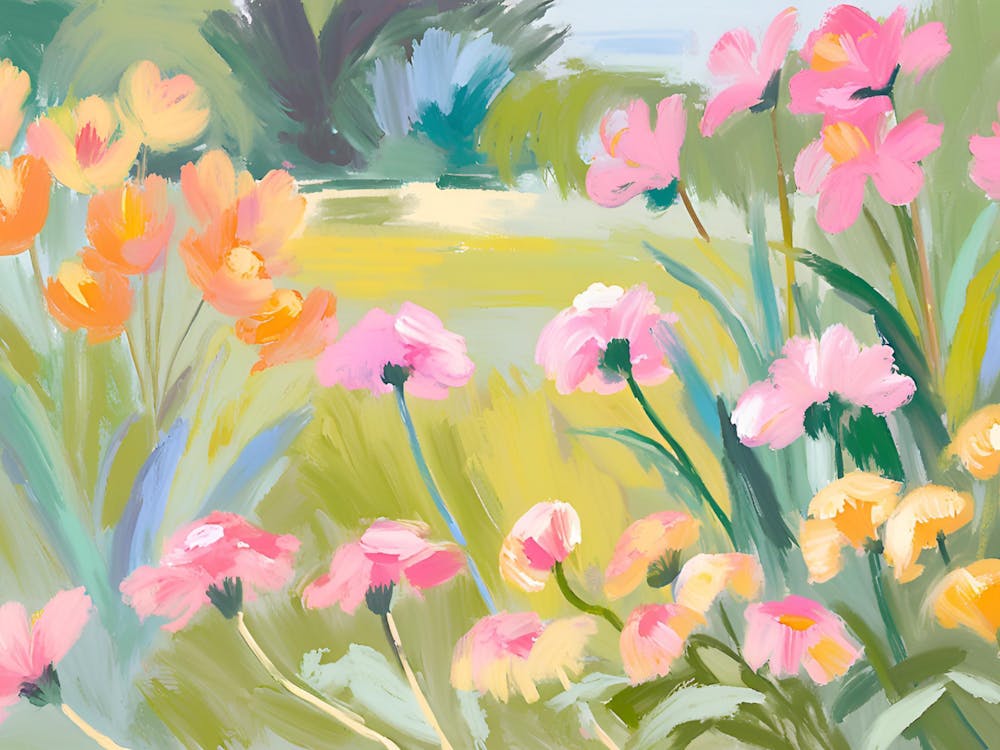Pink Flowers In The Garden 1