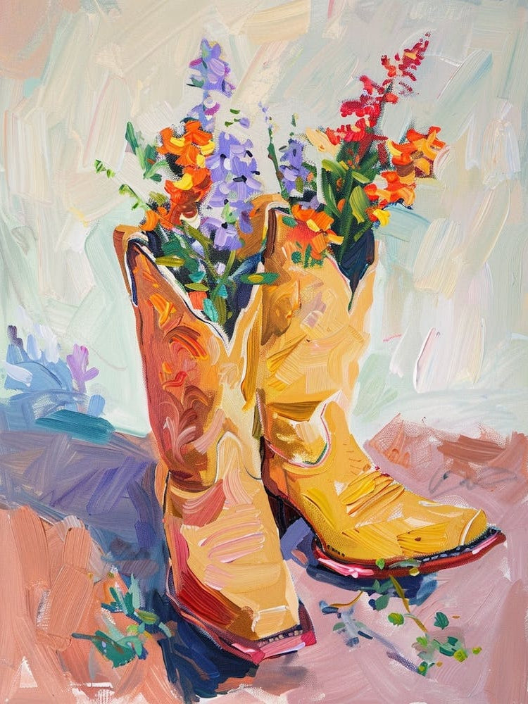 Cowboy Boots And Wildflowers Black Cohos