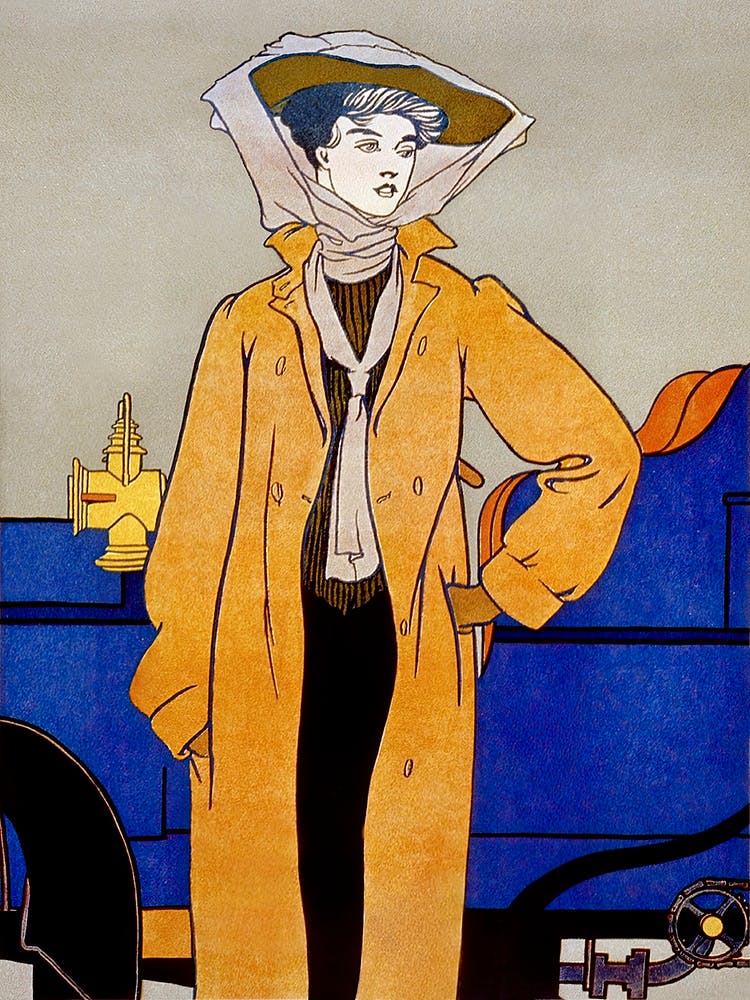 Frau Im gelben Fahrermantel, Edward Penfield