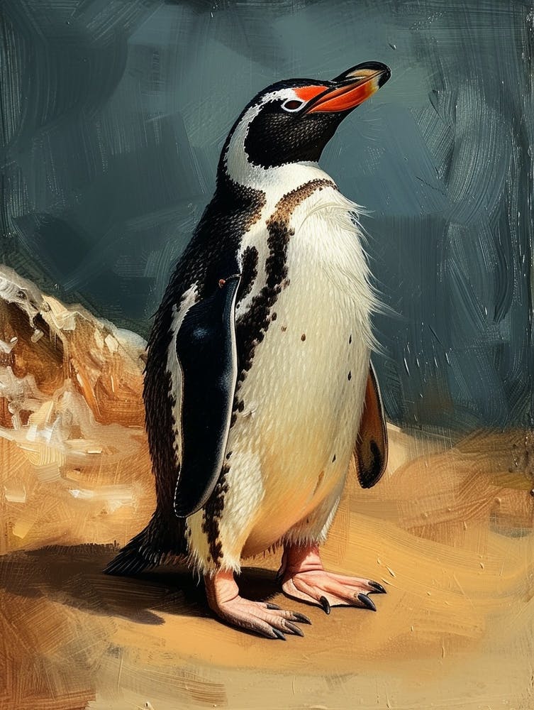 Adeliepinguin Isabela Island Ölgemälde 2
