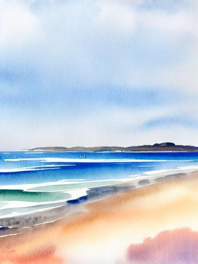 North Berwick Beach 3, East Lothian, Scotland Watercolour