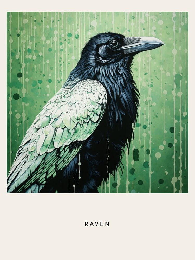 Ohara Koson Inspired Bird Painting Raven 3 Poster