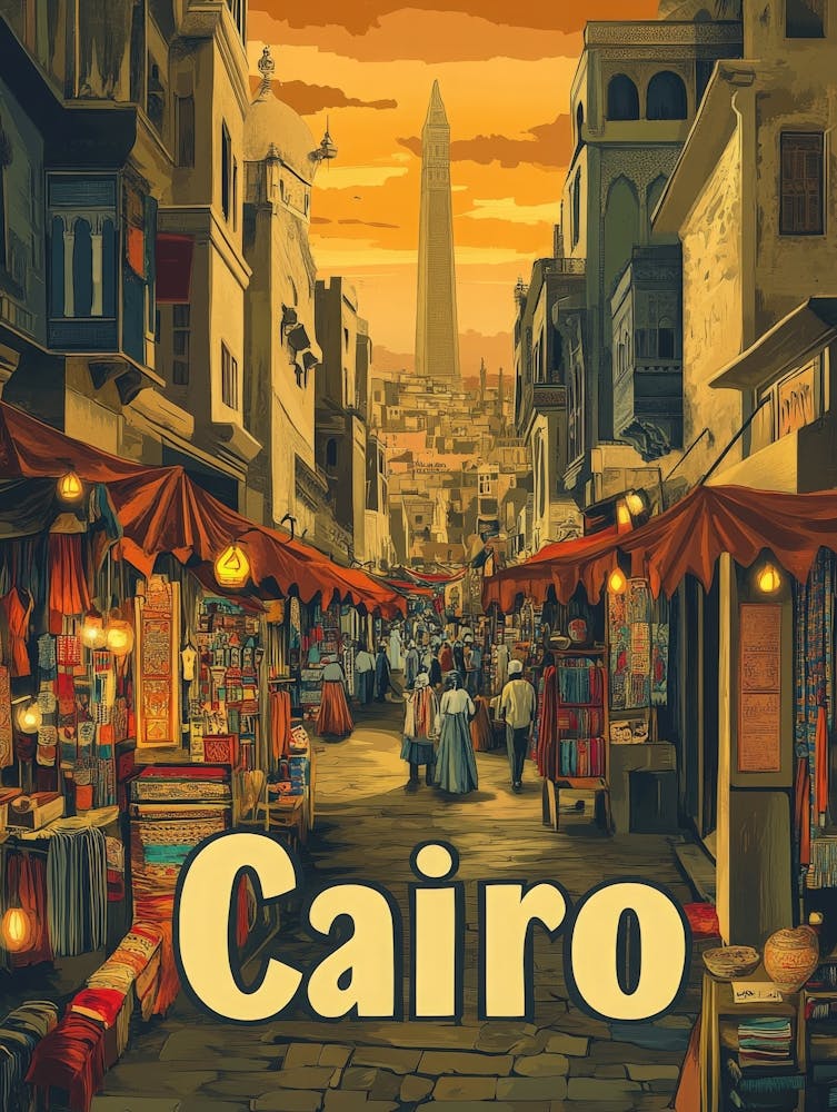 Aihrgdesign A Classic 1960s Travel Poster For Cairo