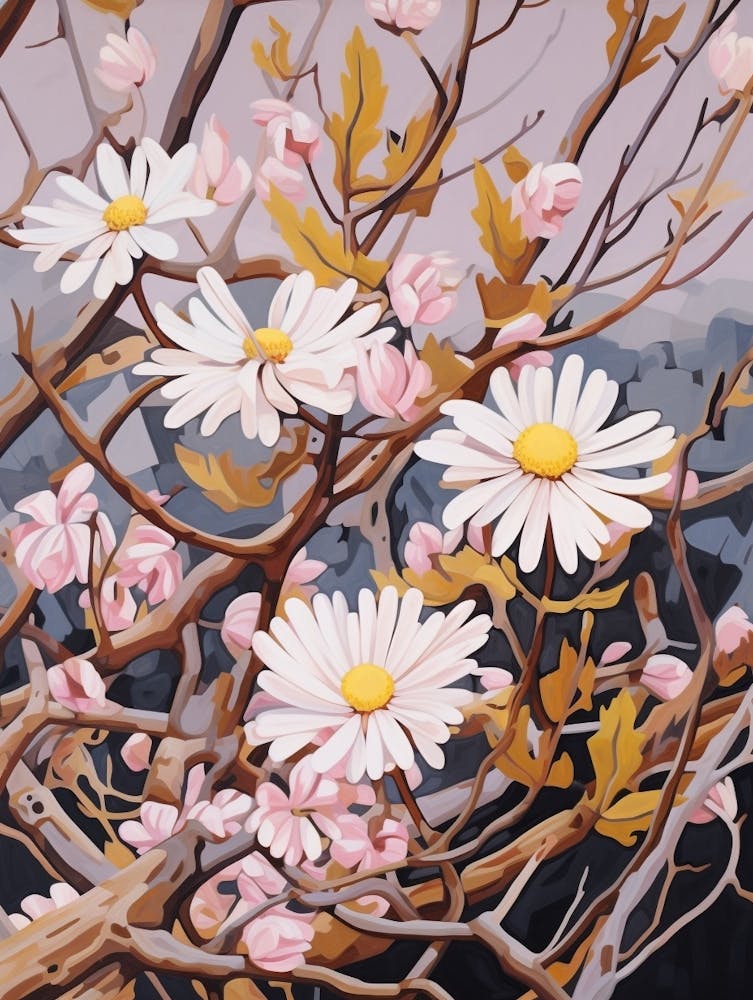 Asters 4 Flower Painting