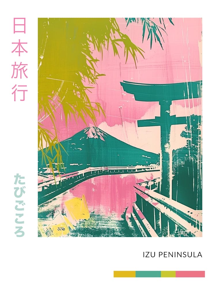 Izu Peninsula Duotone Silkscreen Poster 1