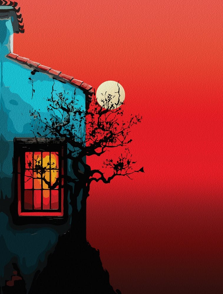 Mystical Twilight Window Scene