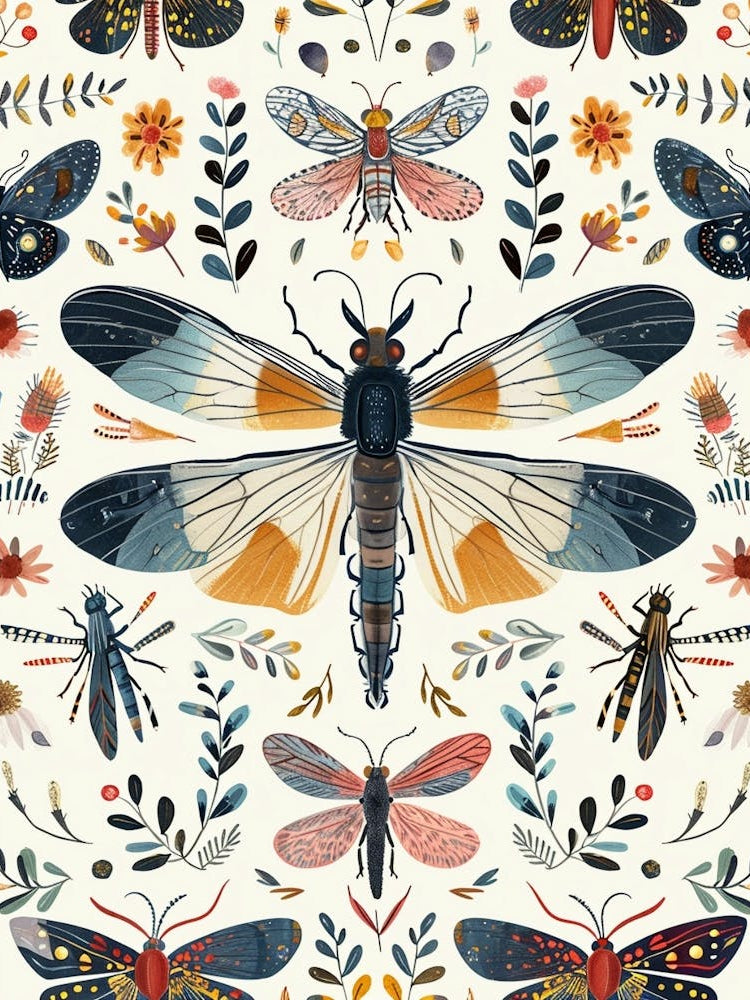 Colourful Insect Illustration Firefly 10
