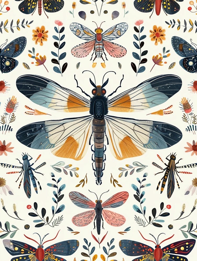 Colourful Insect Illustration Firefly 10