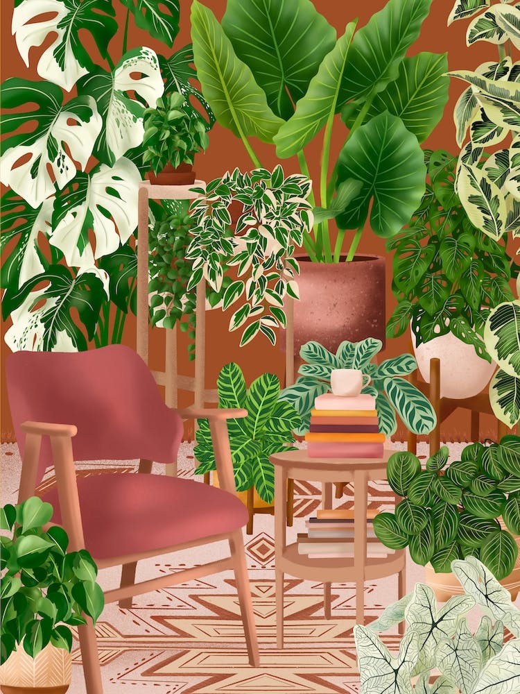 Reading Nook With Plants