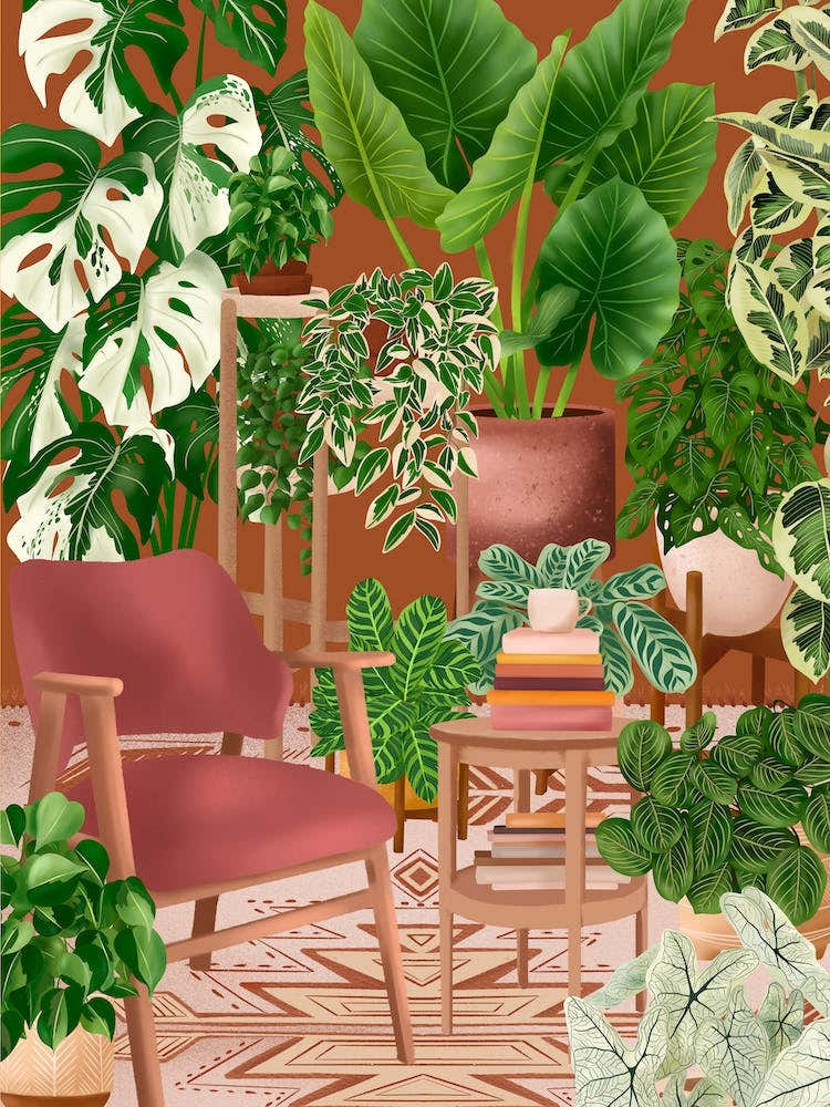 Reading Nook With Plants