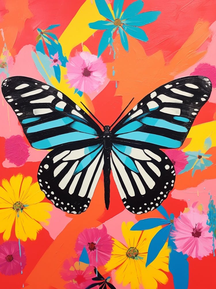 Pop Art Zebra Longwing Butterfly  3