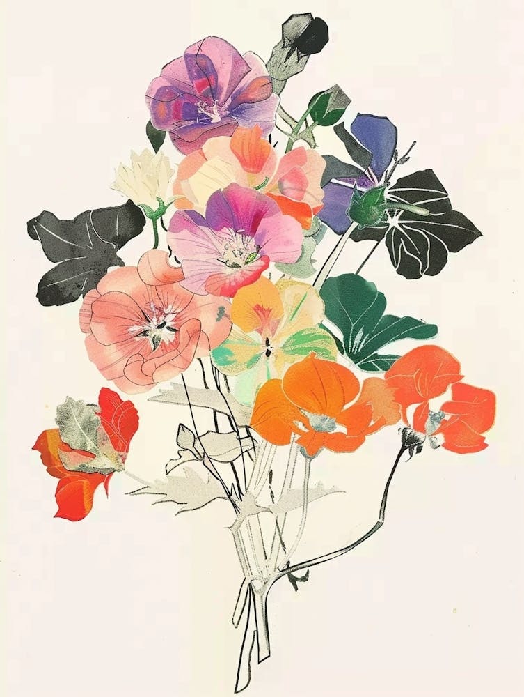 Geranium 2 Collage Flower Bouquet