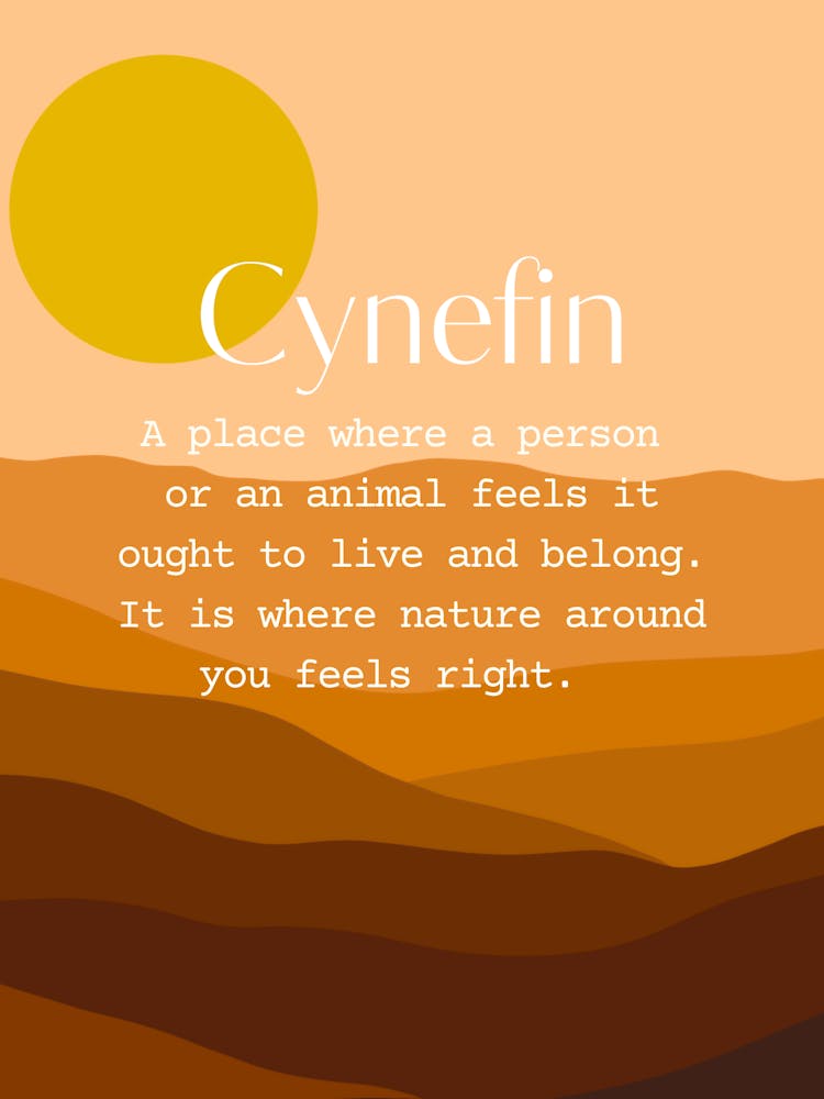Walisisches Cynefin Orange Landschaft