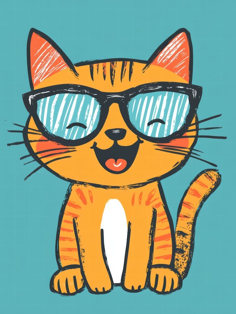 Cute Cat With Glasses 1