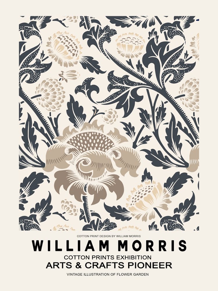 William Morris Beige Floral Poster