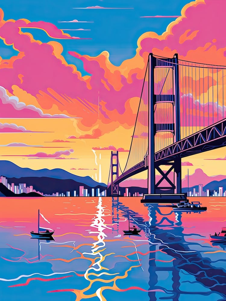 Tsing Ma Bridge, Hong Kong, Colourful 4