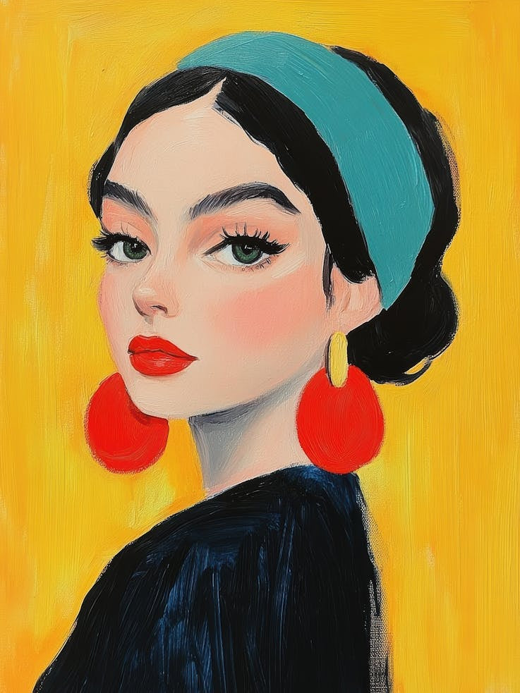 Girl With Red Earrings