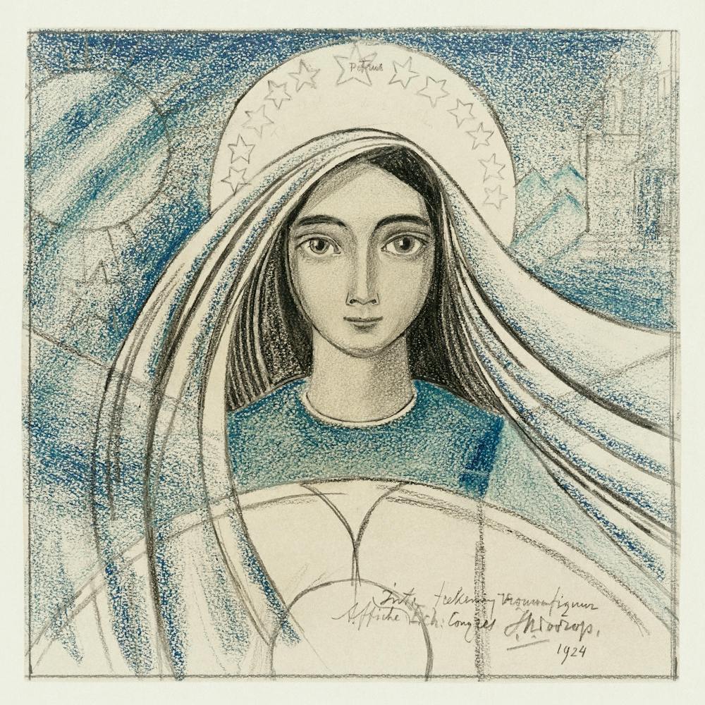 Detailed Design Of A Woman S Head, Jan Toorop