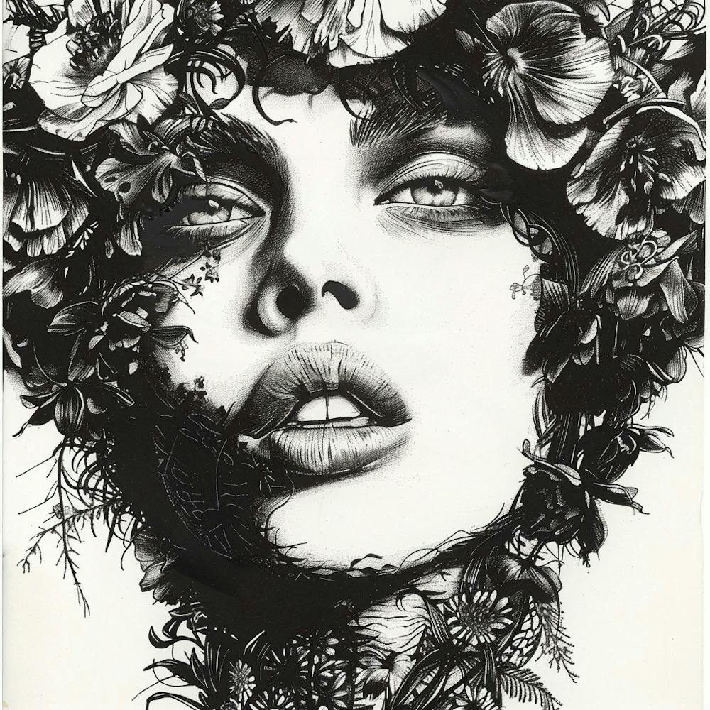 Woman With Flowers On Her Head 2