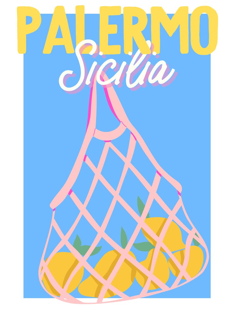 Travel Poster Palermo (Blue)