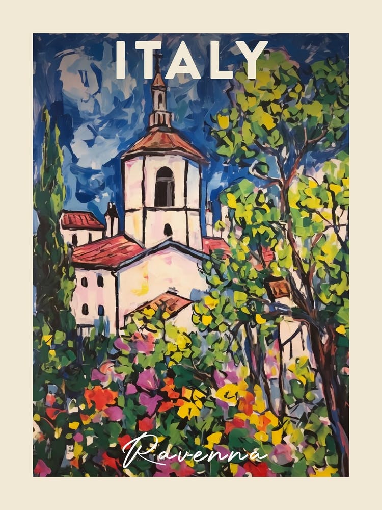 Ravenna Italy 3 Fauvist Painting Travel Poster