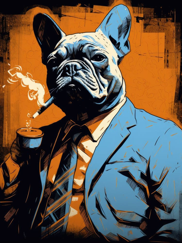 French Bulldog Smoking A Cigarette