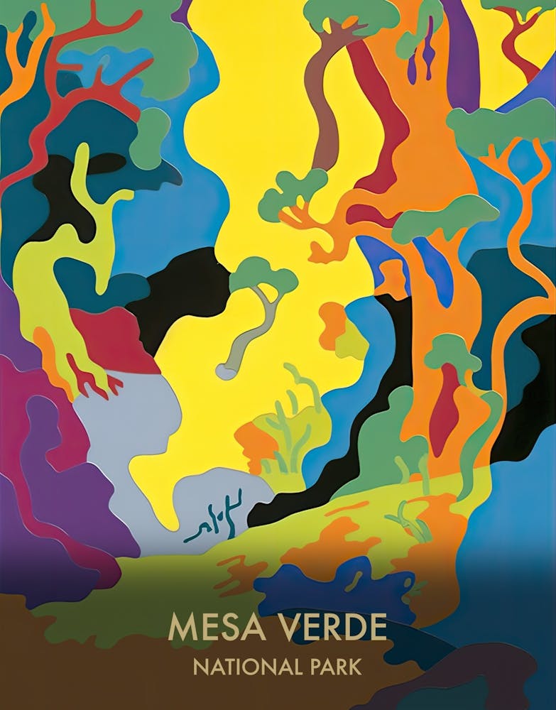 Mesa Verde National Park Travel Poster Matisse Style 2