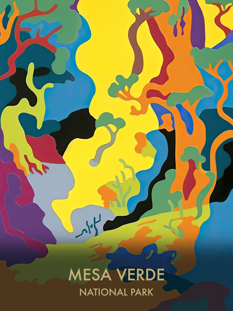 Mesa Verde National Park Travel Poster Matisse Style 2