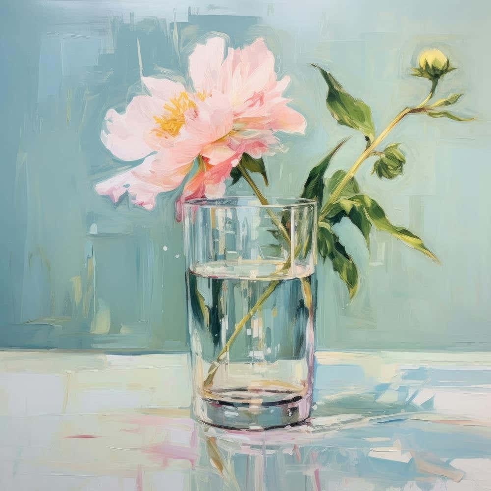 Pink Peony In A Glass
