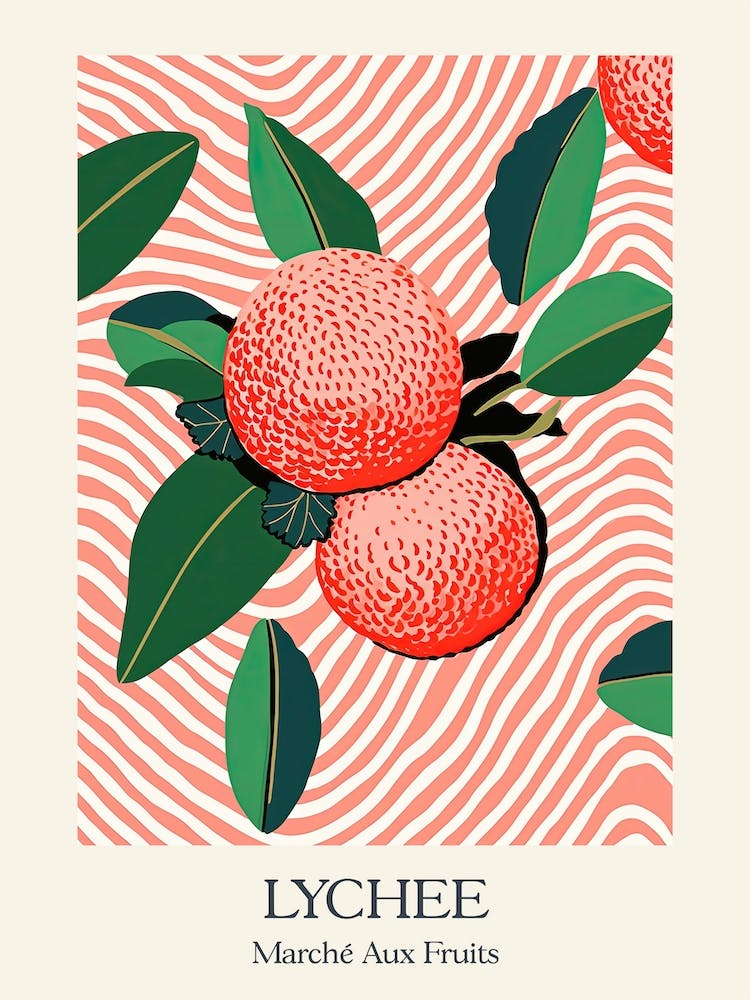 Marche Aux Fruits Lychee Fruit Summer Illustration 1