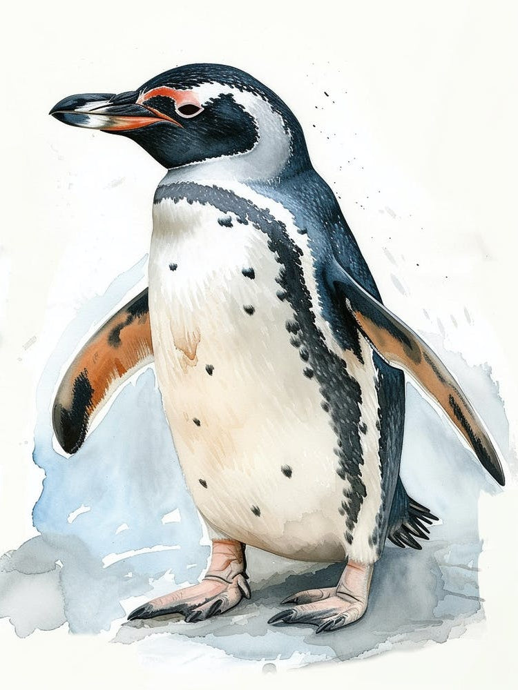 Humboldt Penguin Saunders Island Watercolour Painting 4