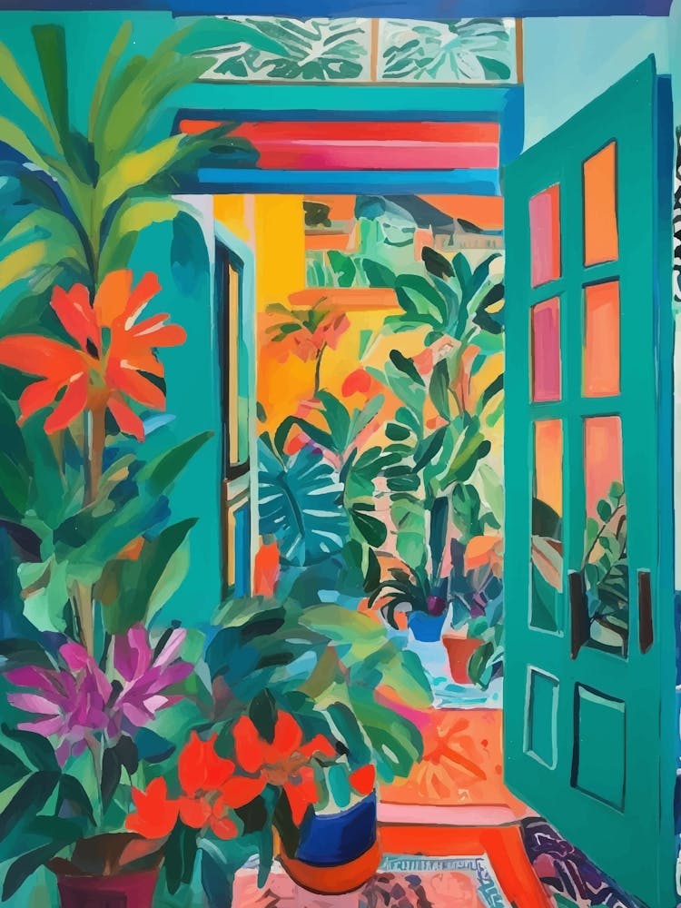 Door to a tropical garden