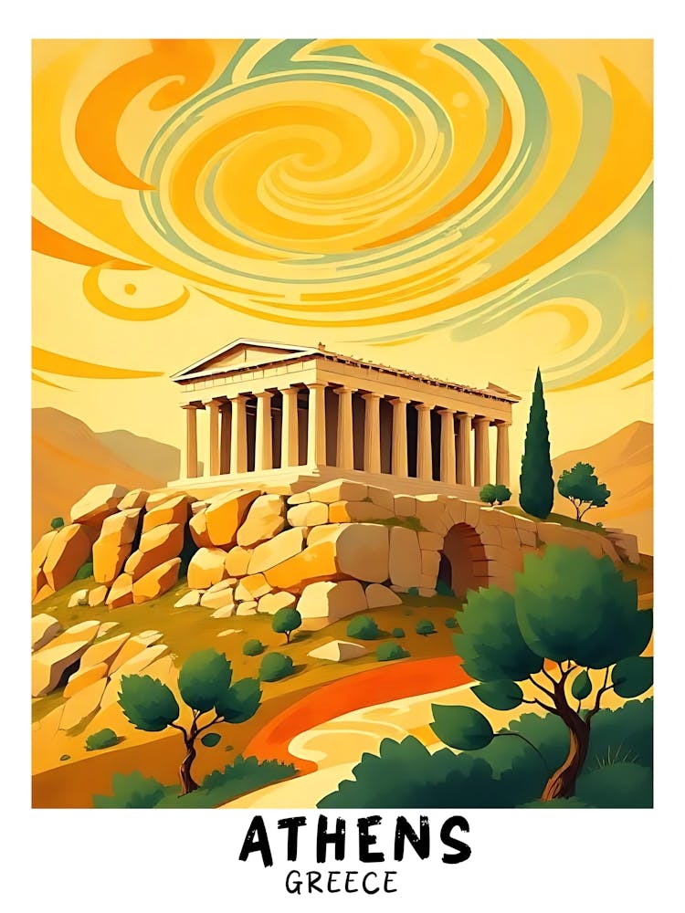 Athens Greece Vintage Travel Poster 23