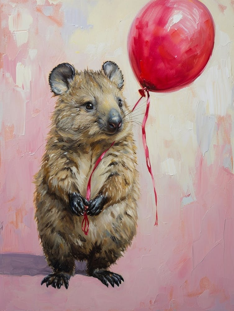 Cute Wombat 2 With Balloon