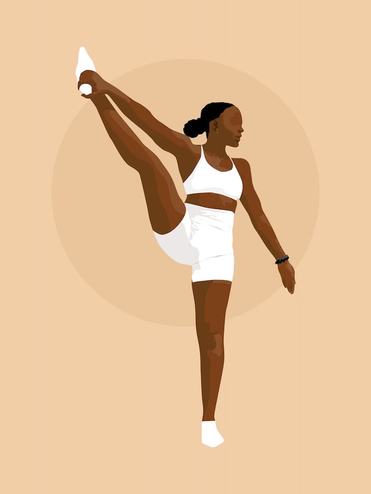 African Woman Doing A Yoga Pose