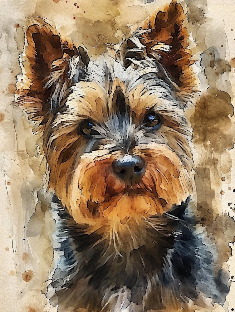 Yorkshire Terrier Watercolor Painting 2