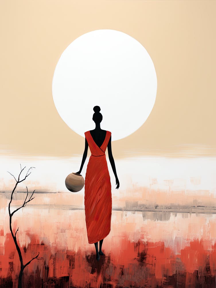 African Woman In Red Dress | Boho Style