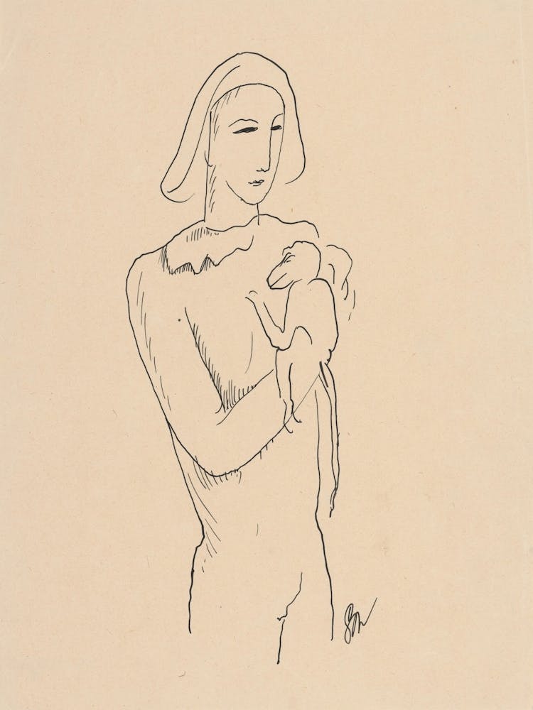 Harlequin With A Monkey On His Arm, Mikuláš Galanda