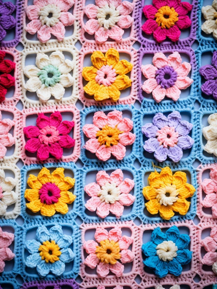 Gehäkelte Blumen-Granny Squares