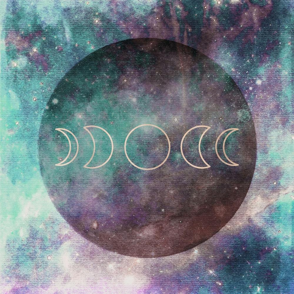 Lunar Cycle II - Watercolor Boho Rose Gold Magick