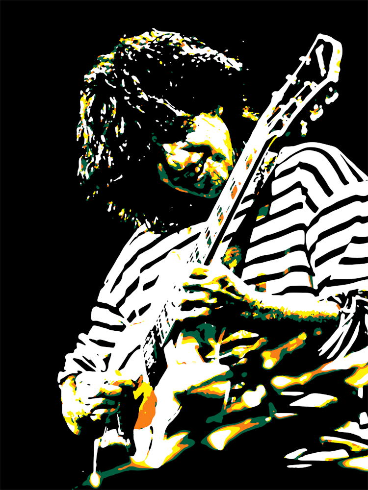 Pat Metheny American Jazz Guitarist in Pop Art Illustration