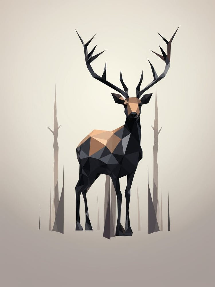 Deer Minimalist Abstract 4