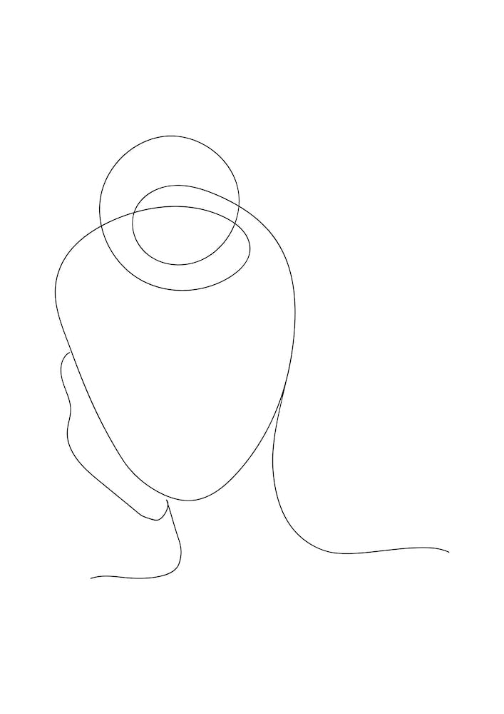 Frauengesicht Linienkunst