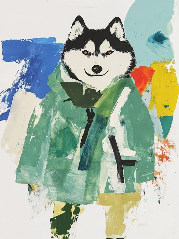 Husky Oil Painting