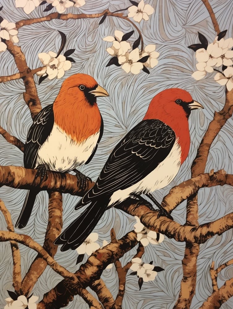 Two Birds Art Nouveau Poster 11