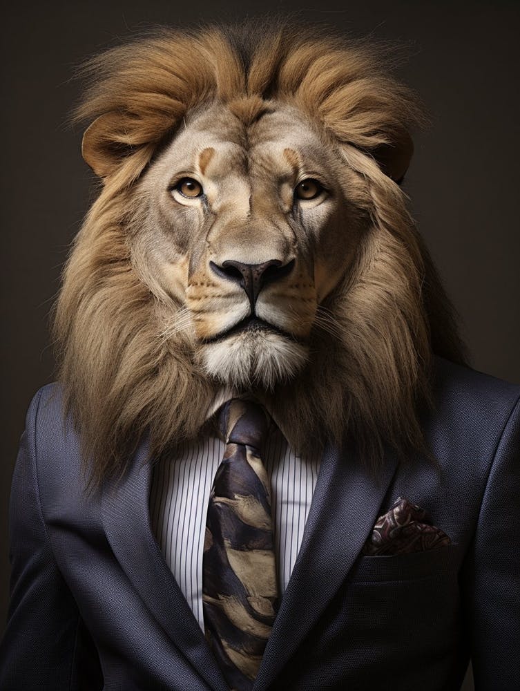 African Lion Wearing A Suit 8