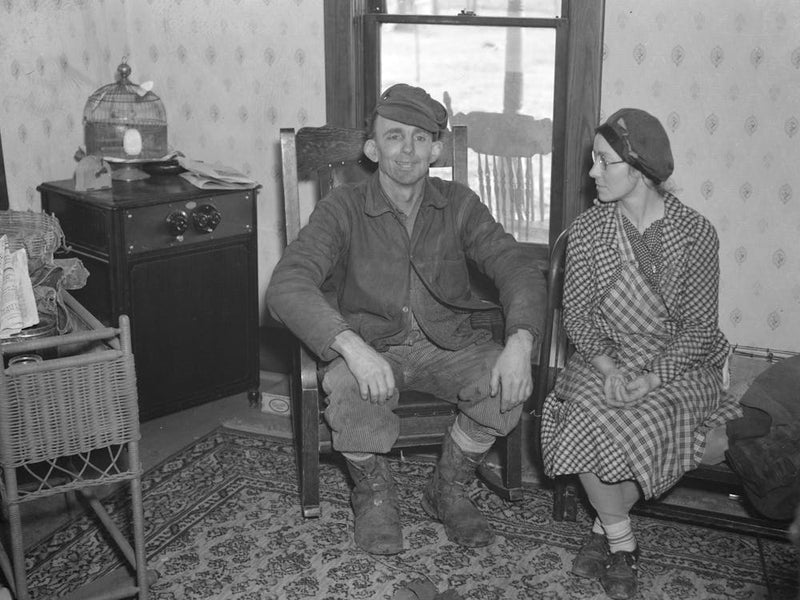 Charles Miller And His Wife Pausing In The Midst Of Moving Operations, New Fowler, Indiana By Russell Lee